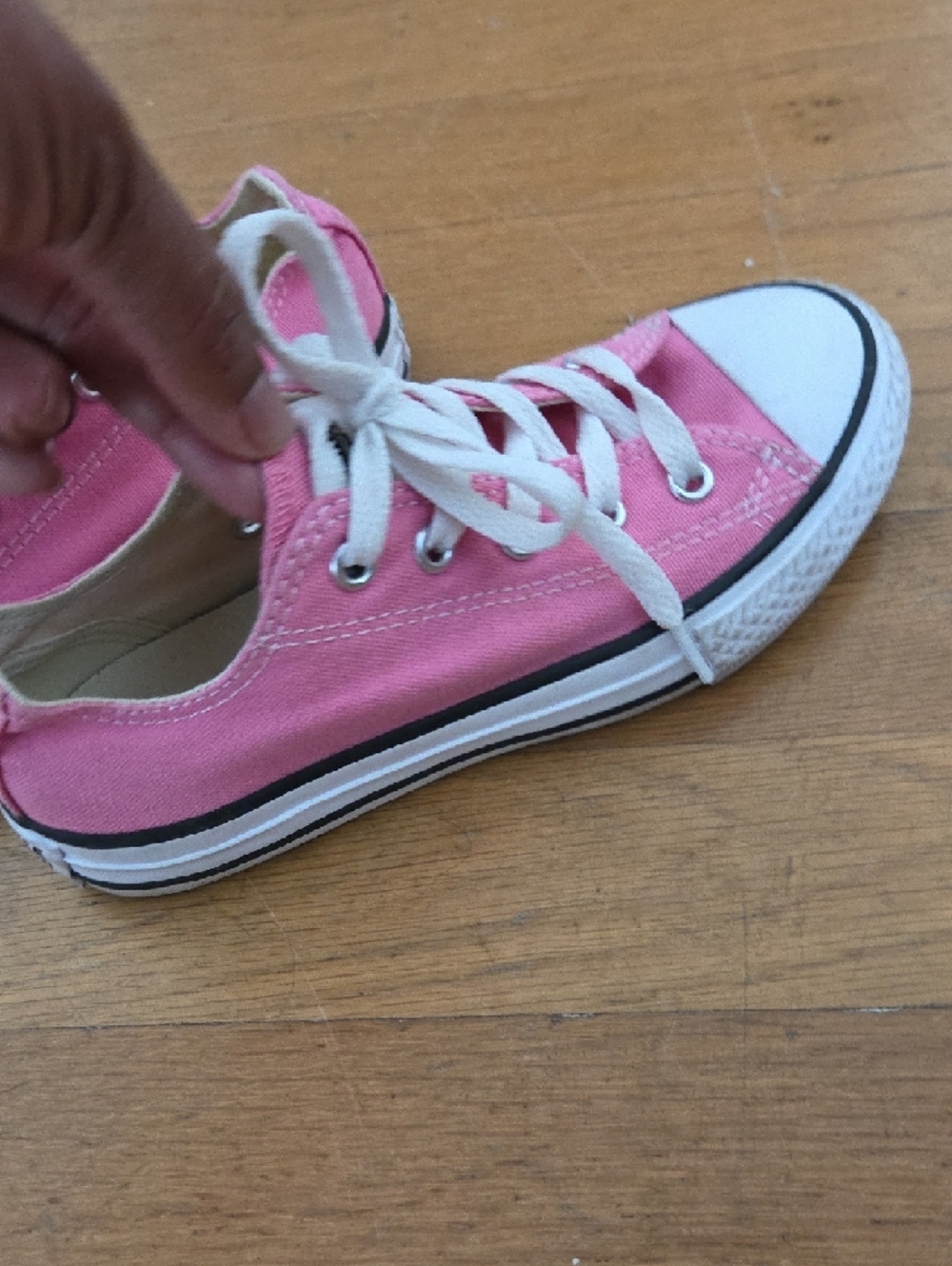 CONVERSE  Pink & White Low Top Sneakers - Picture 8 of 9